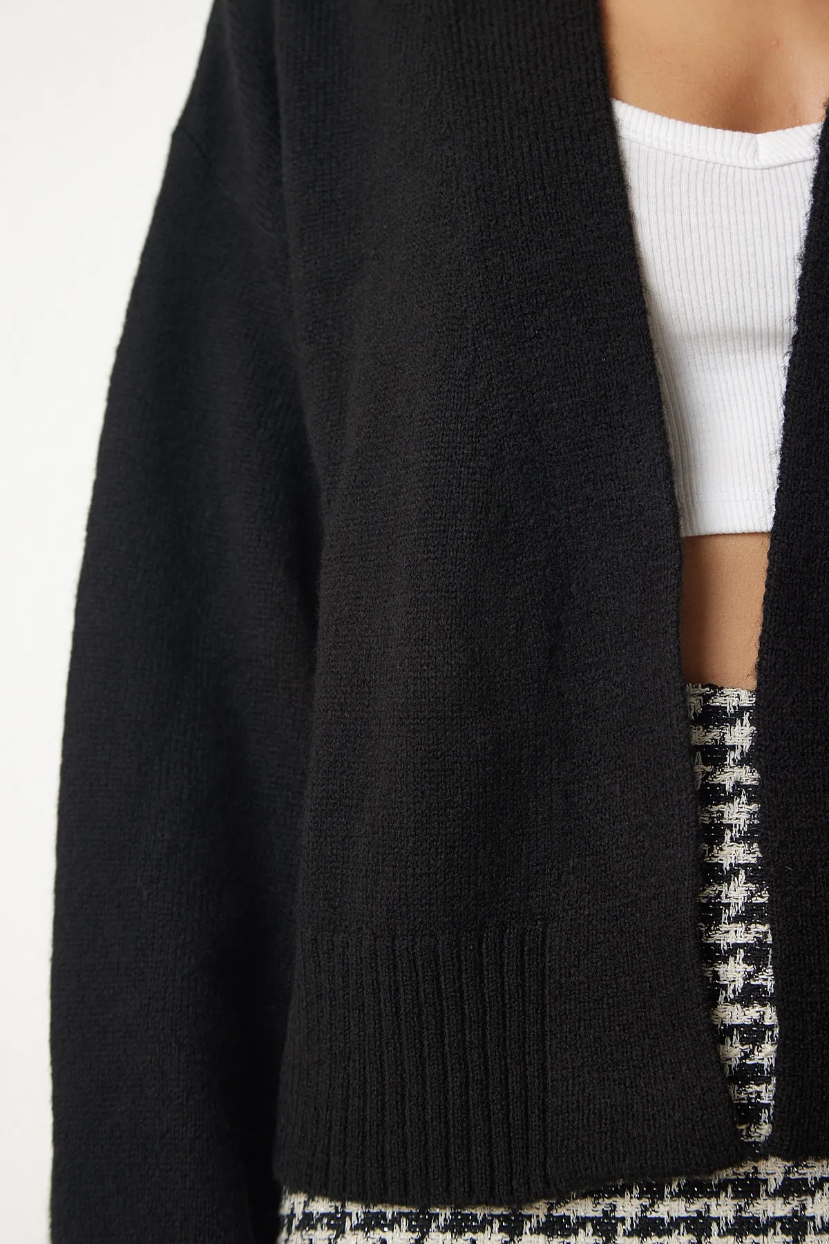 Happiness İstanbul  Strickjacke - Schwarz - Relaxed Fit