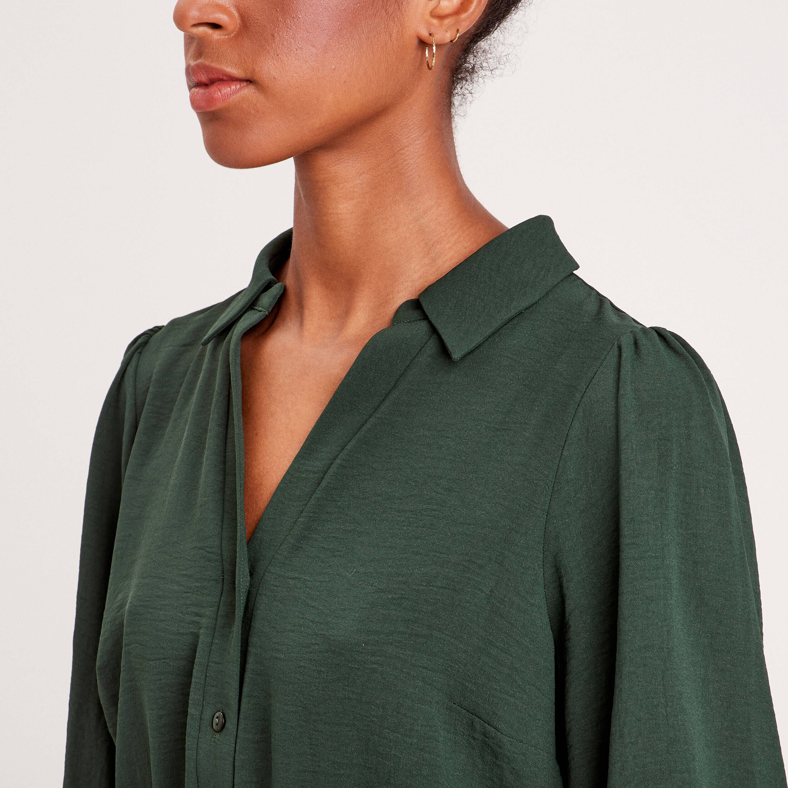 Robe patineuse fluide vert femme | Cache Cache