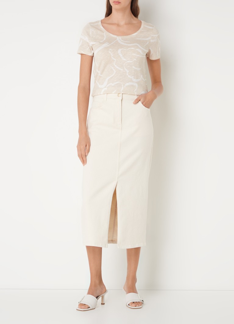 Jupe midi en denim Phase Eight Amani avec fente