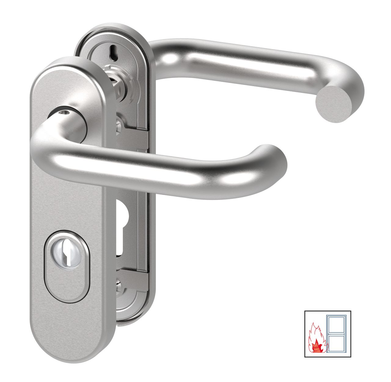 Basi FS-Drücker-Schutzbeschlag - SB/FS 2200K - ES1 - ZA - Kurzschild rund - Edelstahl
