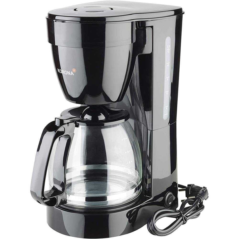 KORONA Filterkaffeemaschine 10115, 1.5l Kaffeekanne, Permanentfilter 1x4, mit Glaskanne, Papierfilter 1x4, Kaffeeautomat, Kaffeemaschine