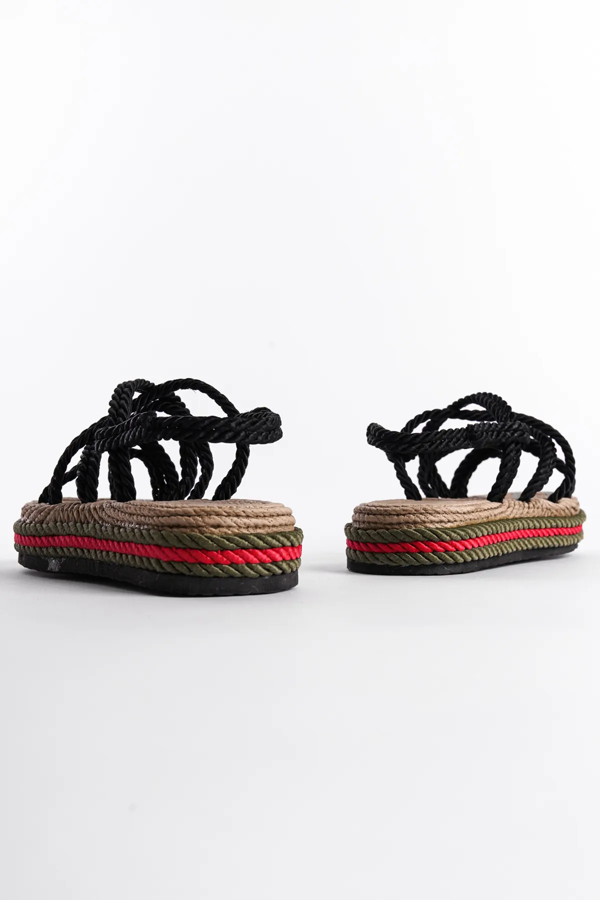 Capone Outfitters  Damen-Sandalen mit Keilabsatz und Schnürung