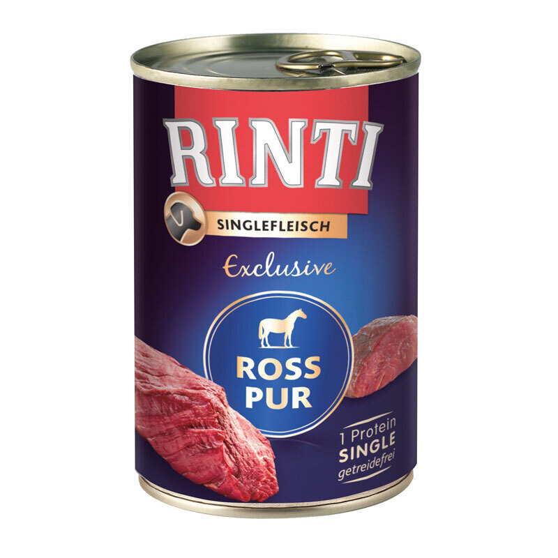 RINTI Hundenassfutter RINTI Singlefleisch 12x400g Ross pur exclusive