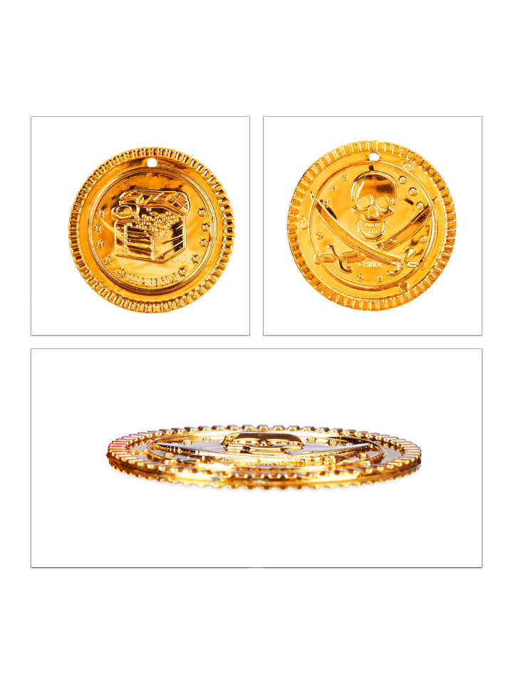 relaxdays 288x Goldtaler Piraten in Gold günstig kaufen onesize