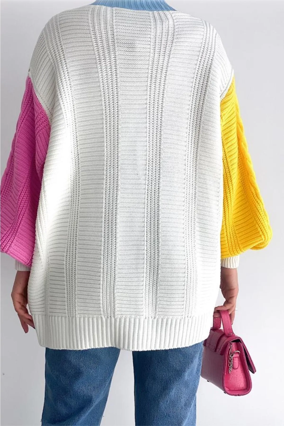 FEMELLE  Damen Standardgröße Mehrfarbig Neue Saison Lockere Oversize Strickjacke