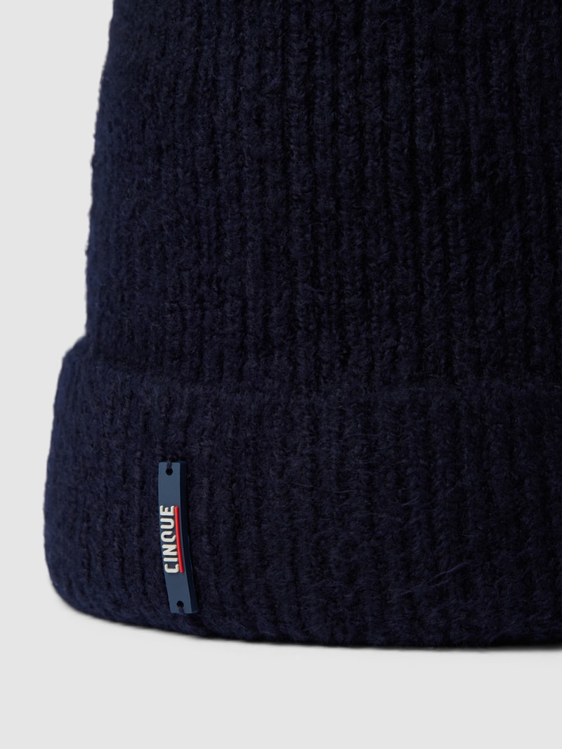 Beanie mit Label-Detail Modell 'Oresto' in marineblau