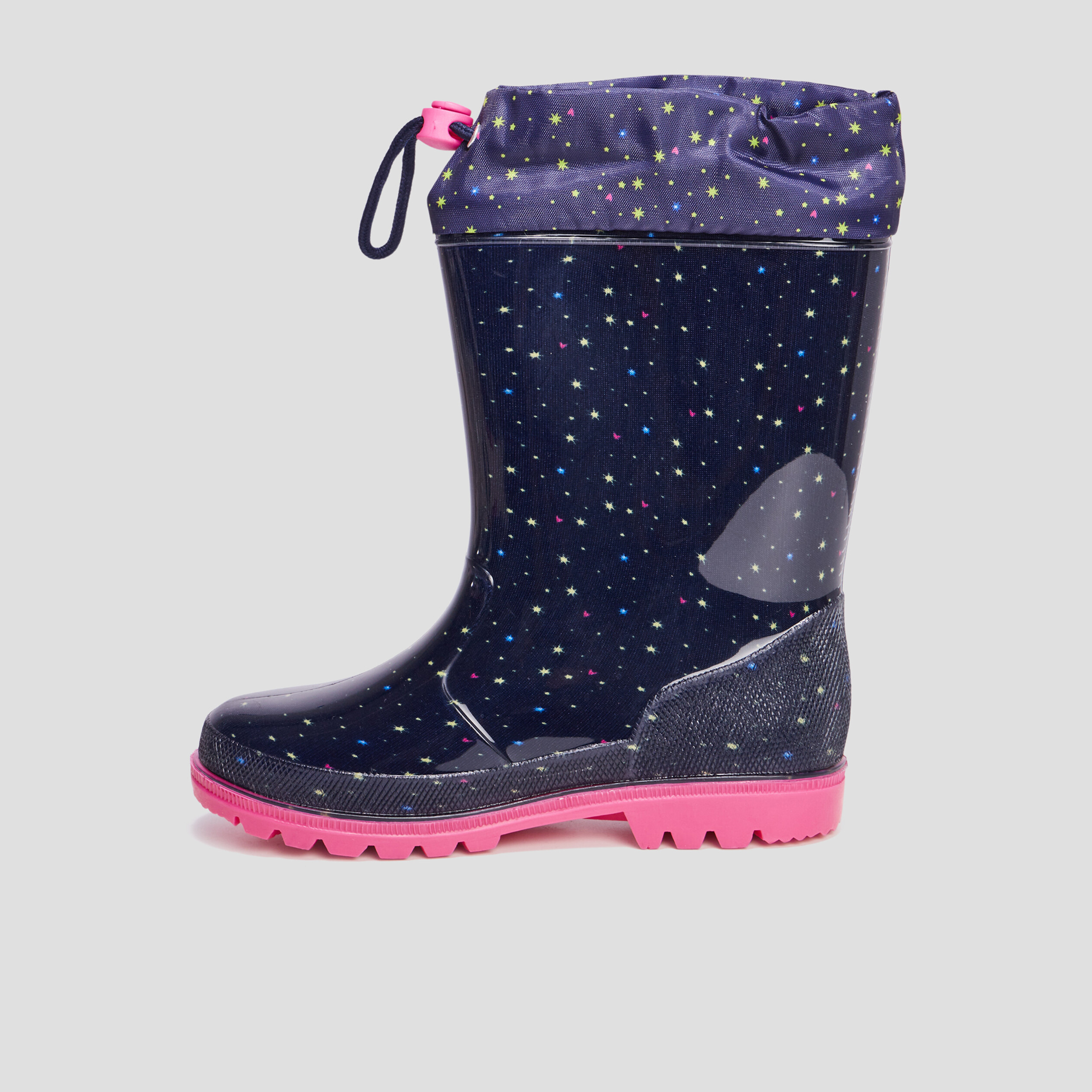 Bottes de pluie avec coulisse bleu marine fille | La Halle