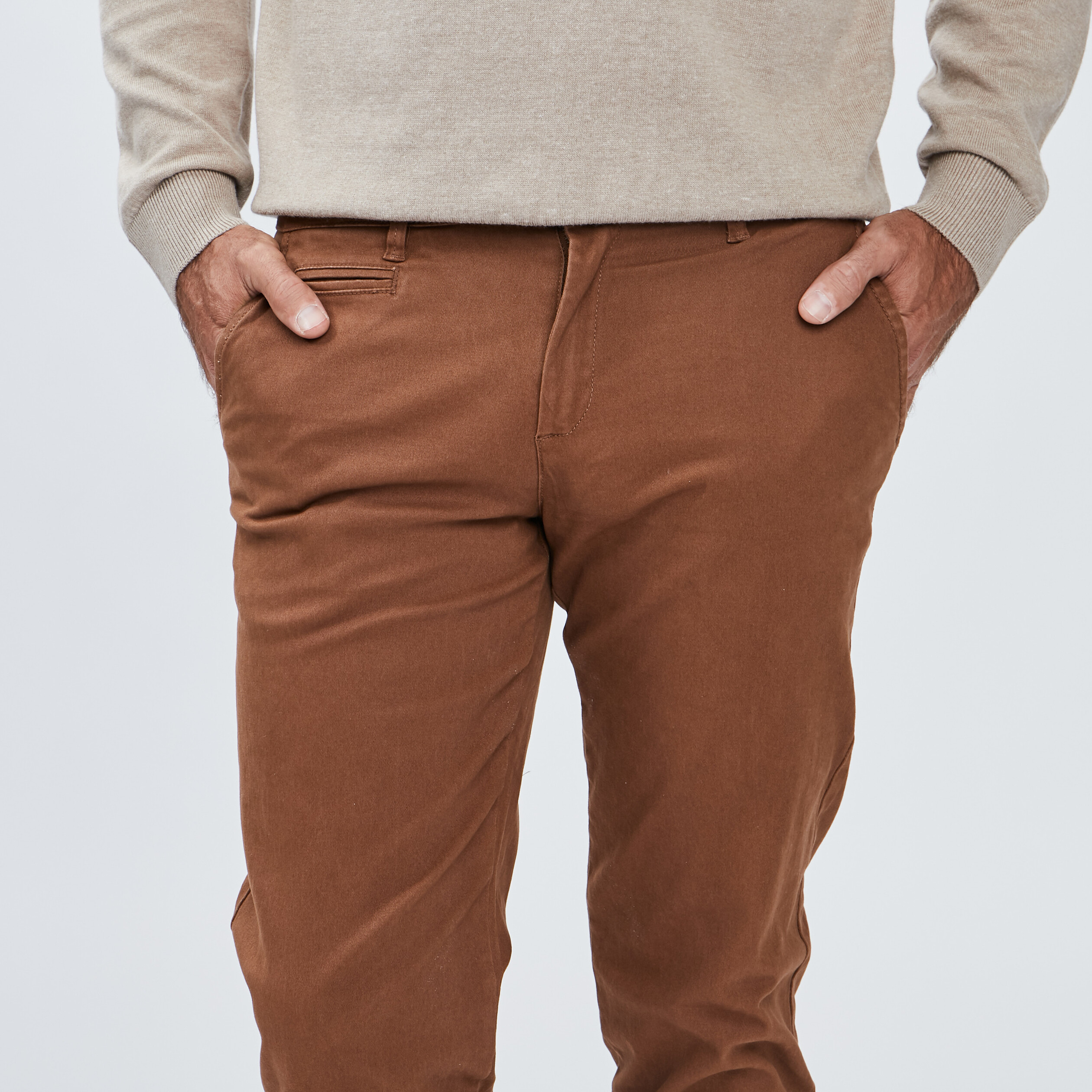 Pantalon chino camel homme | La Halle