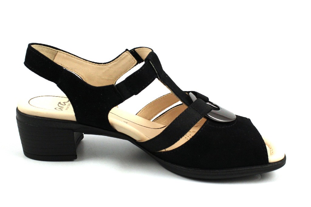 ARA Klassische Sandalen schwarz Lugano