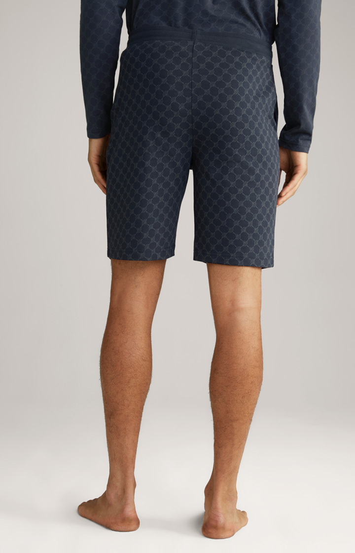 Loungewear Shorts in Navy gemustert
