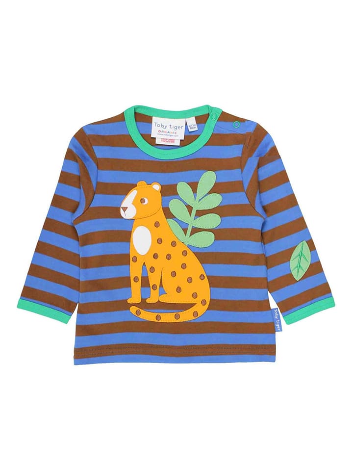 Toby Tiger Longsleeve in Blau/ Hellbraun günstig kaufen