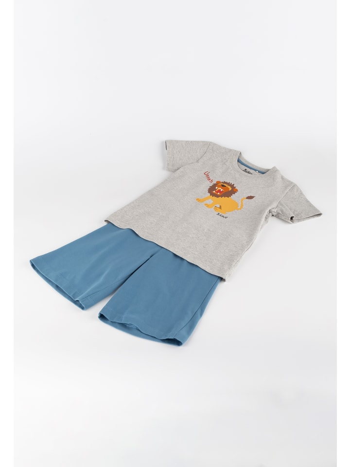Sigikid Shorty Pyjama Kinder Schlafanzug in grau/blau günstig kaufen