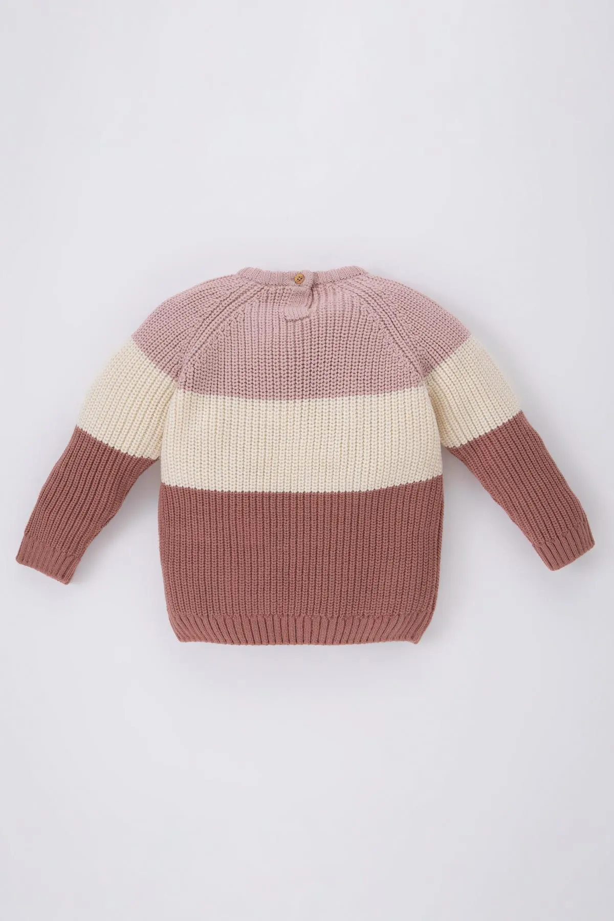 DeFacto  Baby-Pullover aus Selanik-Stoff mit Rundhalsausschnitt und Farbblockdesign für Mädchen
