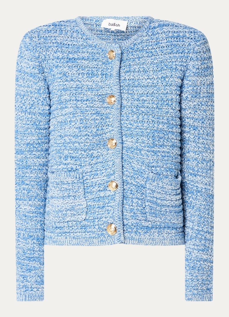 Cardigan Guspa de la ba&sh, confecționat din material gros tricotat, cu buzunare aplicate.