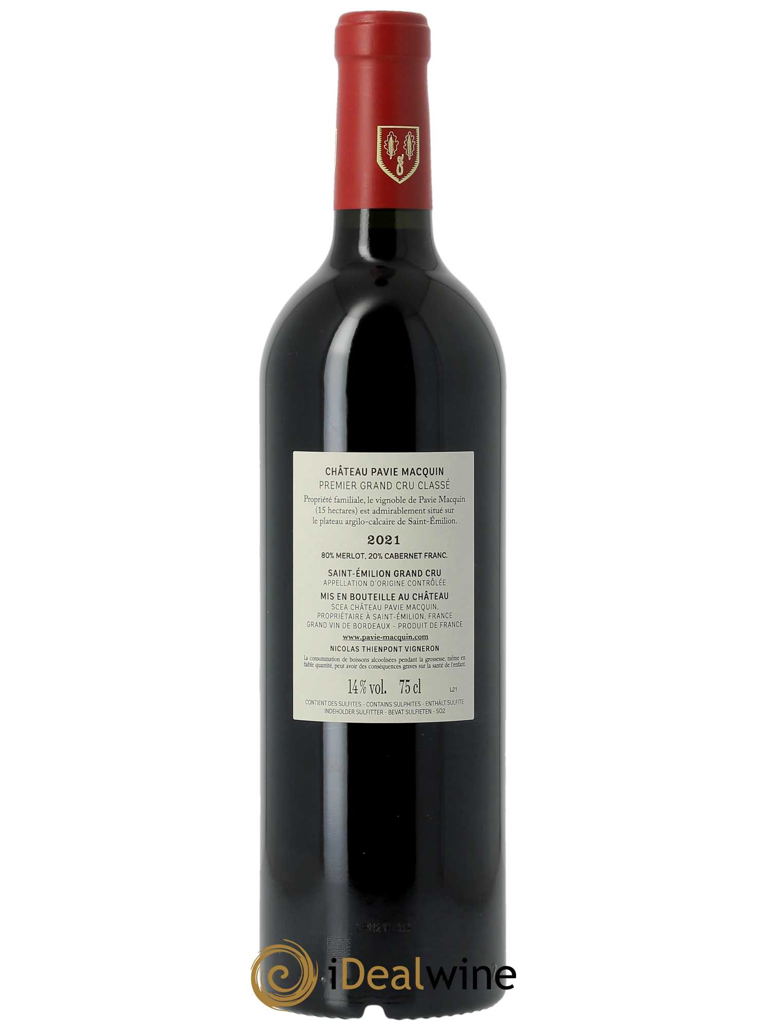Château Pavie Macquin 1er Grand Cru Classé B (CBO à partir de 6 bts) 2021 - Lot de 1 Bouteille