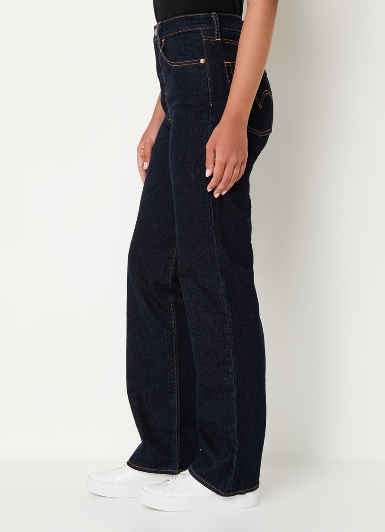 Levi's Ribcage high waist straight leg jeans with dark wash