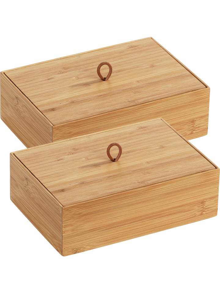 Wenko Bambus Box Mod. Terra L mit Deckel 2er Set, Bambus Box Terra L mit Deckel 2er Set in Braun günstig kaufen onesize