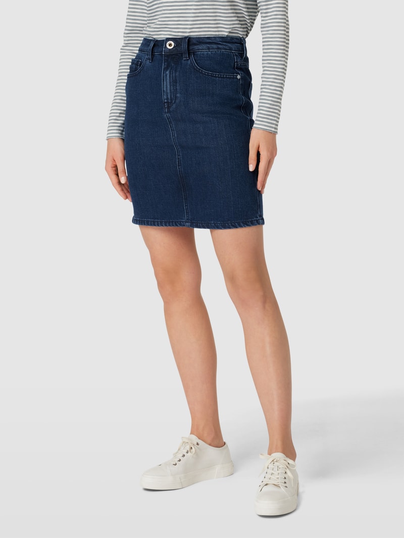 Jeansrock mit Label-Detail in dunkelblau