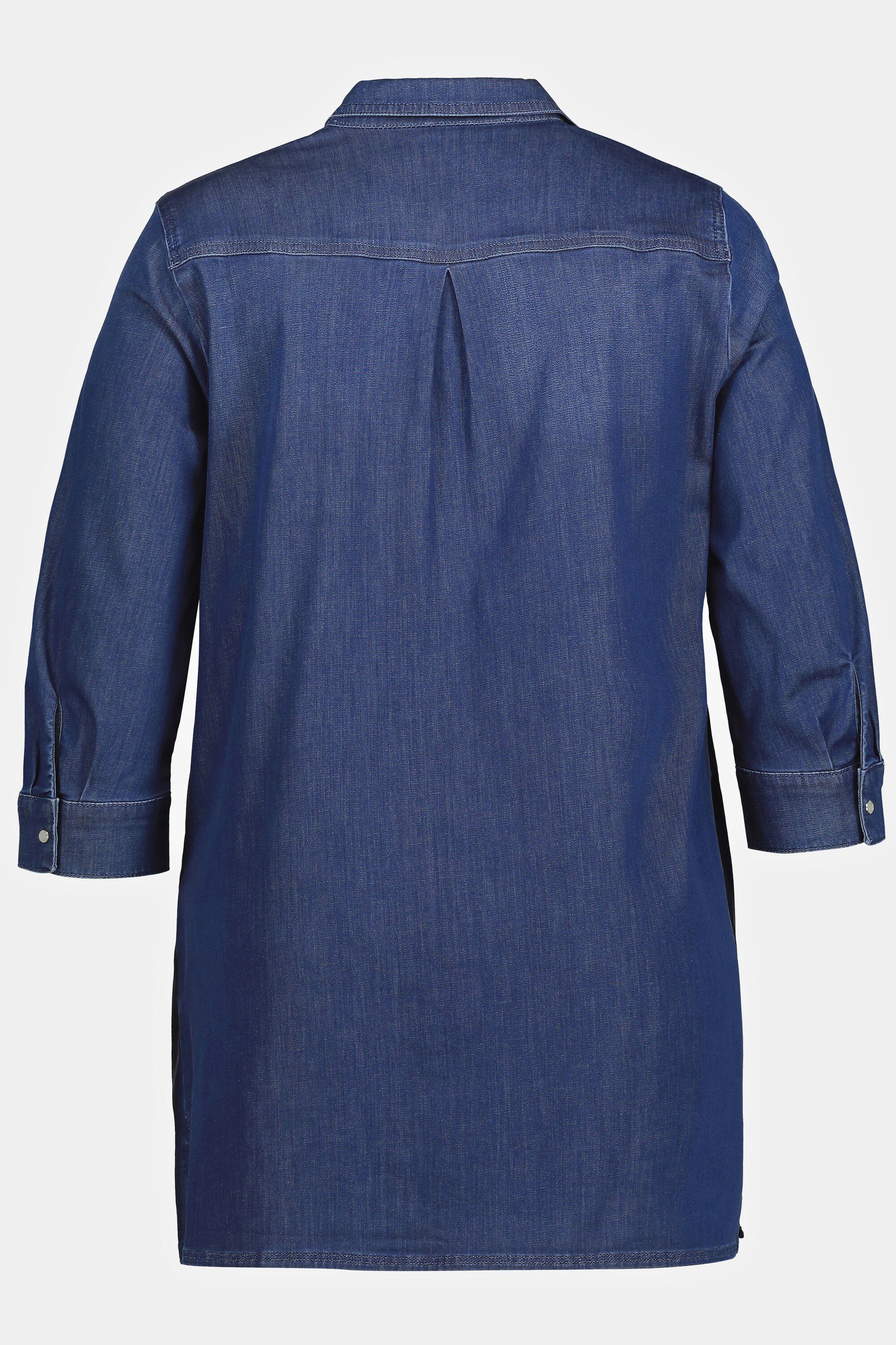 Ulla Popken Umstandsbluse Bellieva-Longbluse Hemdkragen Taillenband Langarm
