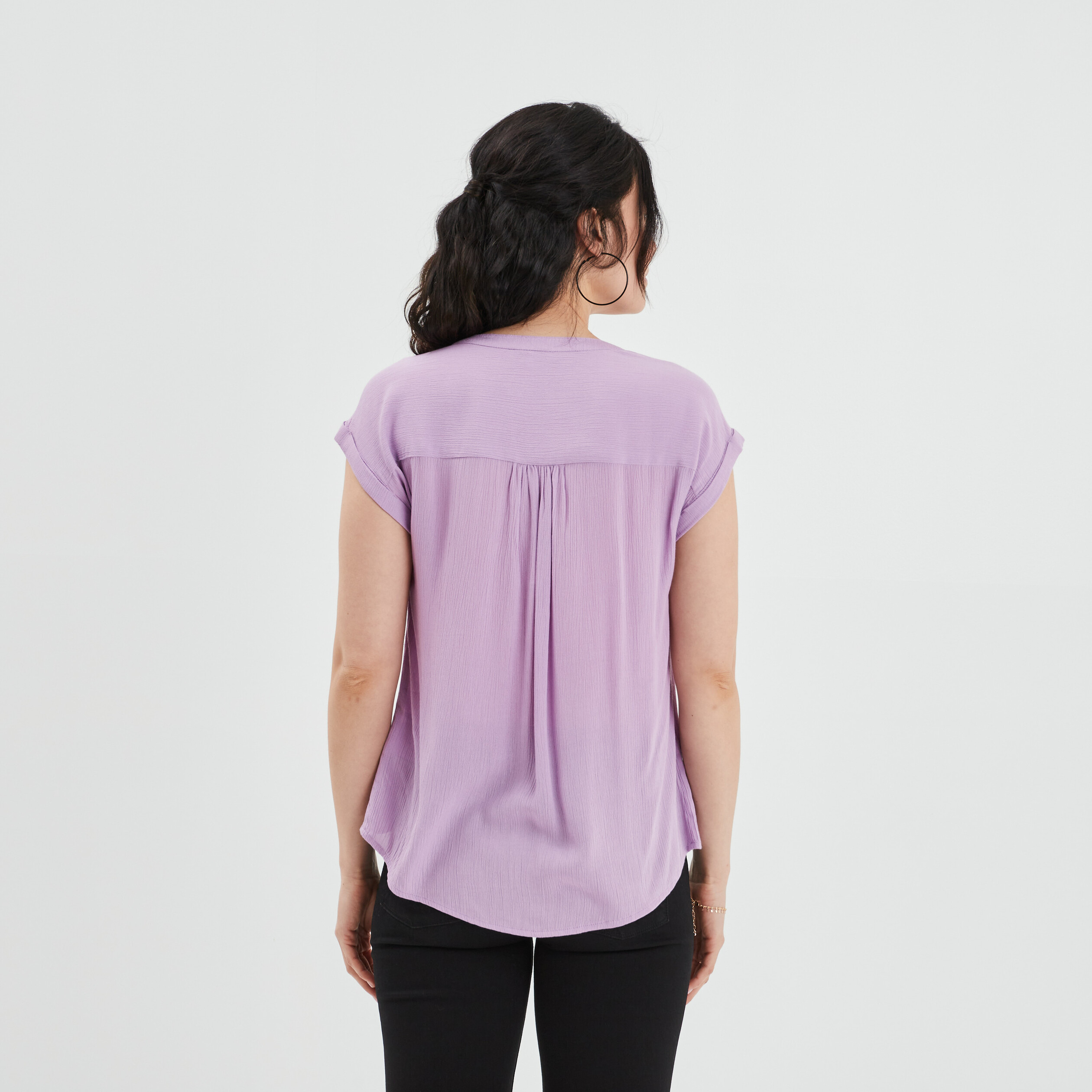 Blouse manches courtes violet clair femme | La Halle