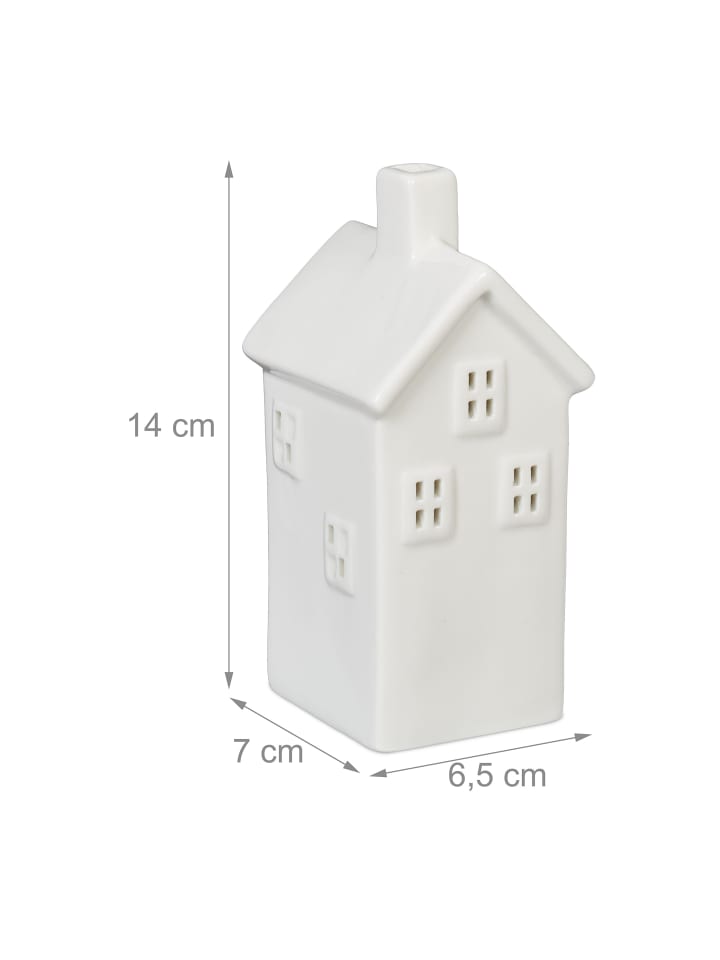 relaxdays Teelichthaus in Weiß - (B)6,5 x (H)14x (T)7 cm günstig kaufen onesize