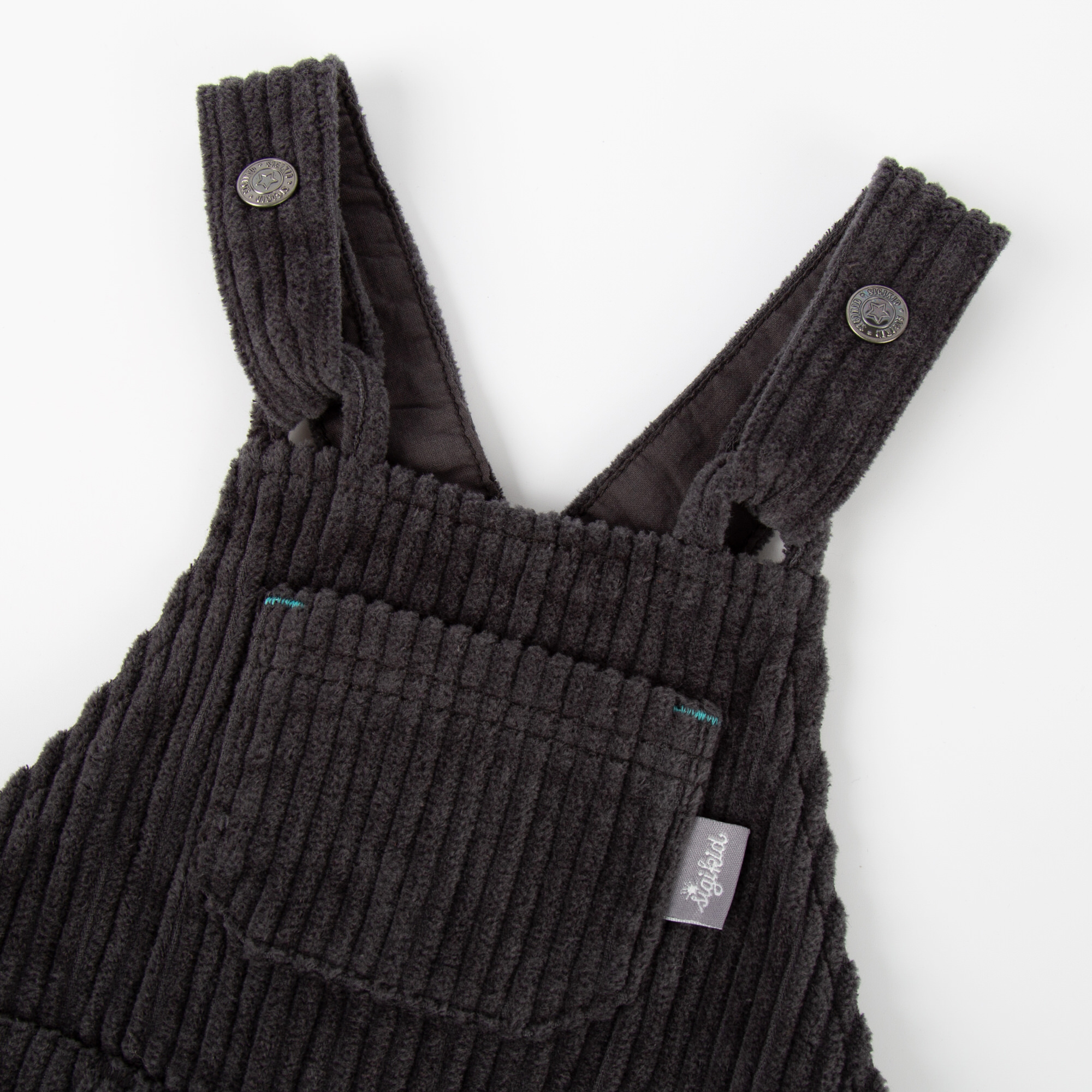 Dunkelgraue Baby Cord Latzhose