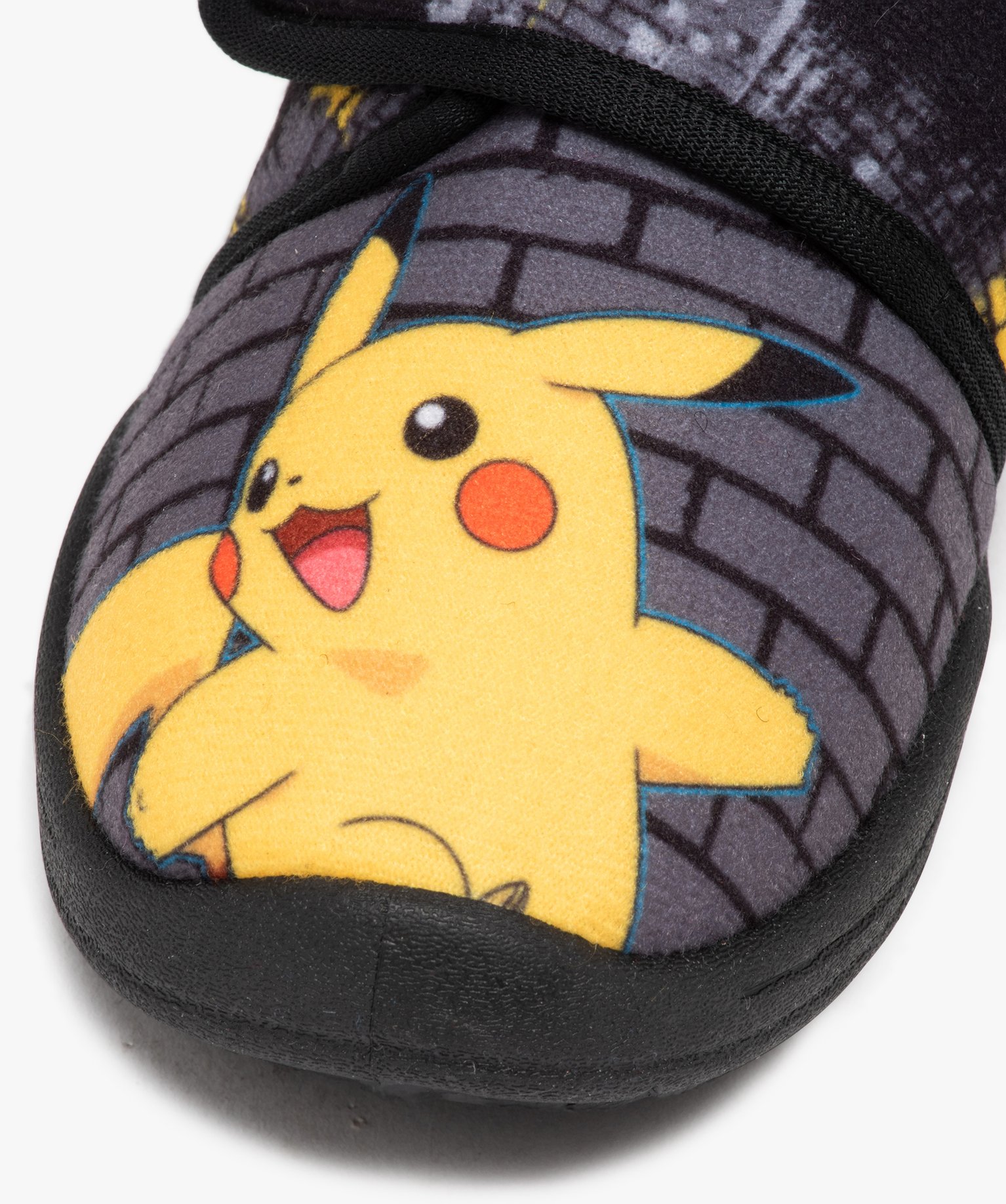 Chaussons Garçon imprimés Pikachu à bande scratch - Pokemon gris | GEMO