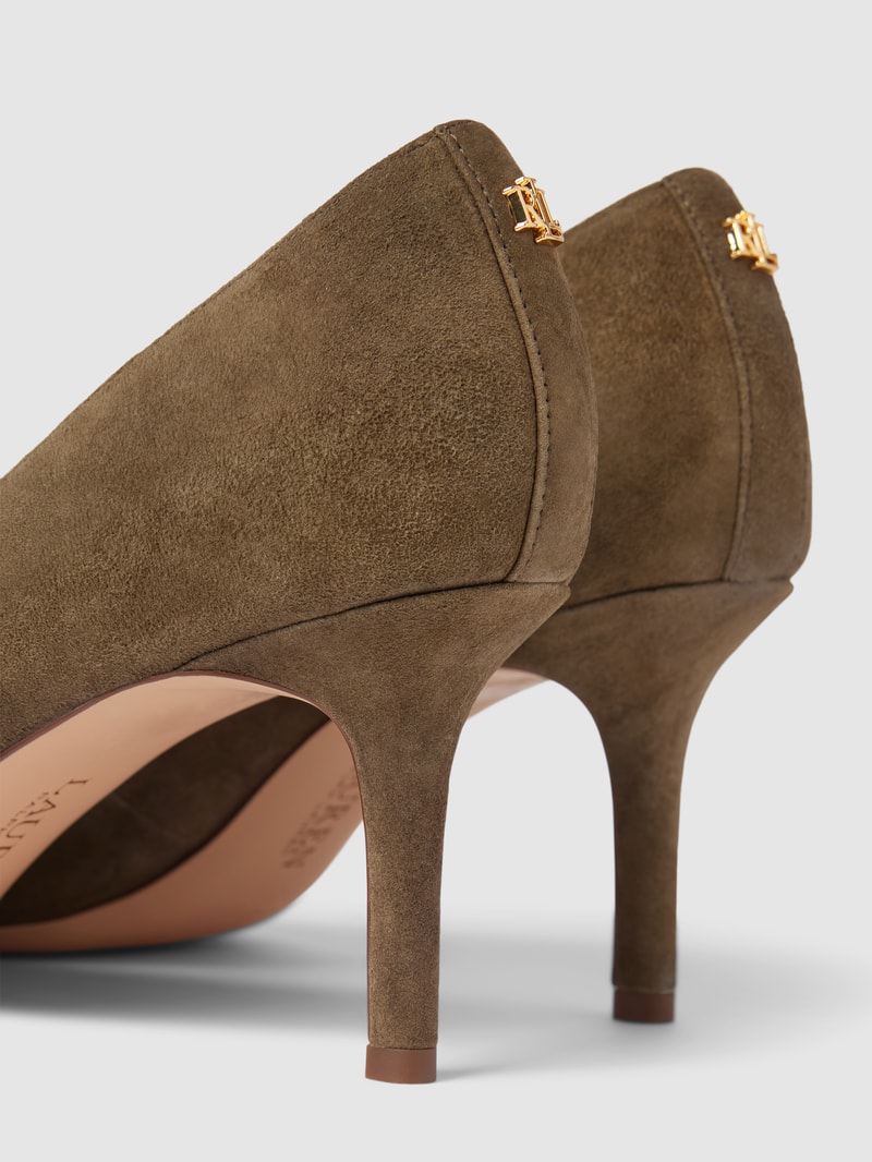 Pumps aus Leder Modell 'LANETTE' in olivgrün