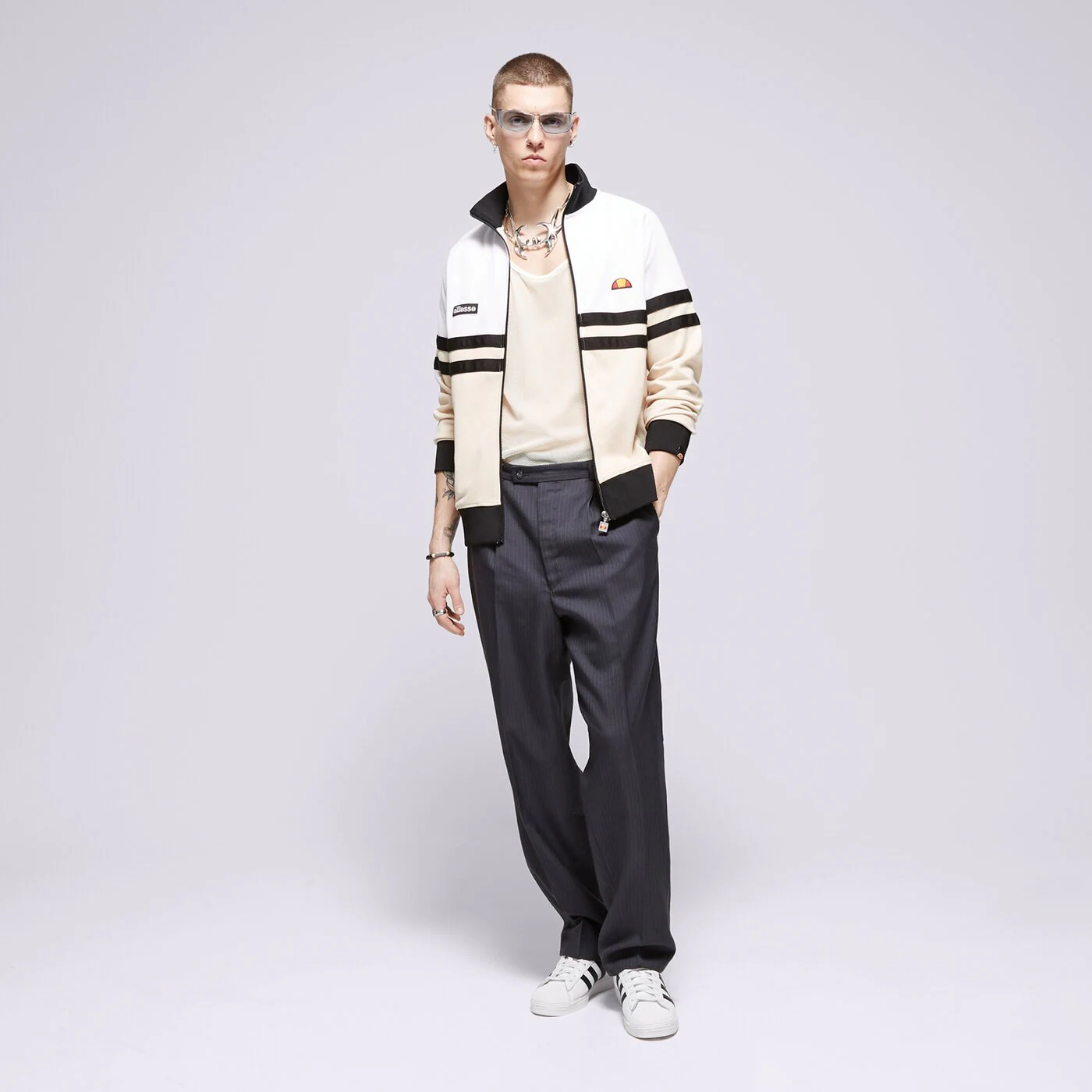 ELLESSE SWEATSHIRT MIT REIßVERSCHLUSS   RIMINI WHT/OFF WHT T Weiß
