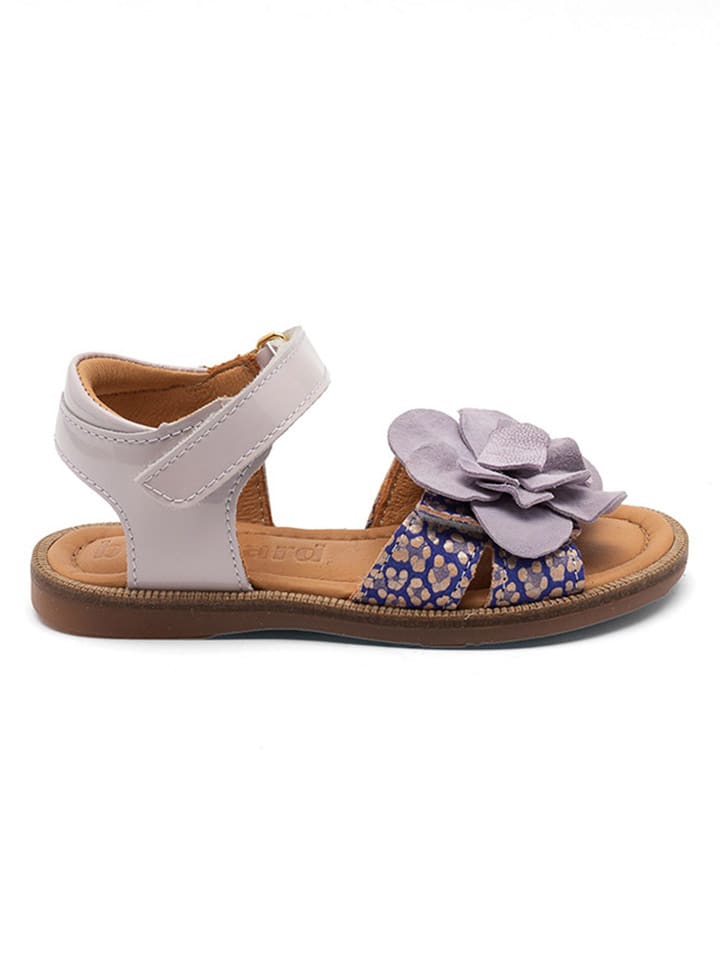 bisgaard Leder-Sandalen in Lila/ Dunkelblau günstig kaufen