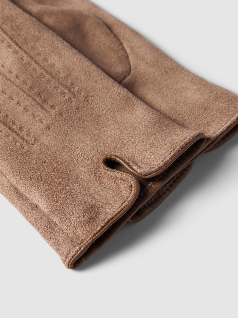 Handschuhe in unifarbenem Design in taupe