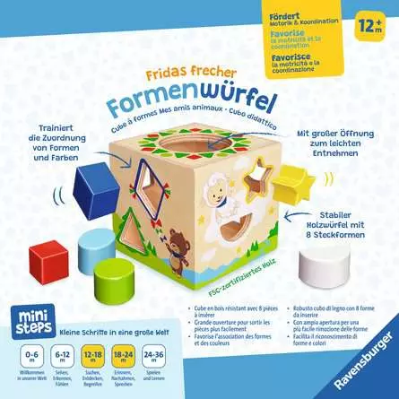 ministeps: Fridas frecher Formenwürfel - Babyspielzeug ab 12 Monaten