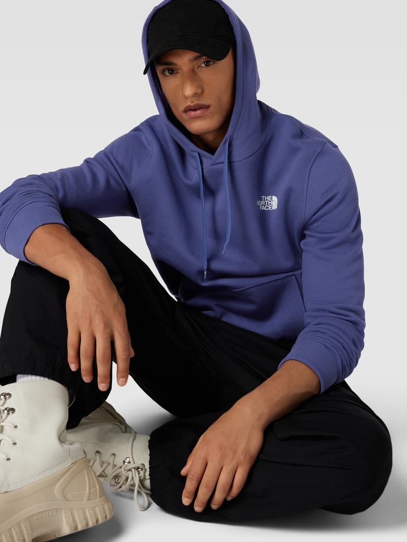 Hoodie mit Label-Print Modell 'Simple Dome' in blau