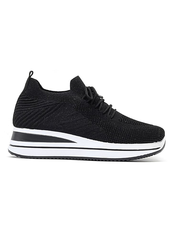 Sixth Sens Keilsneakers in Schwarz günstig kaufen