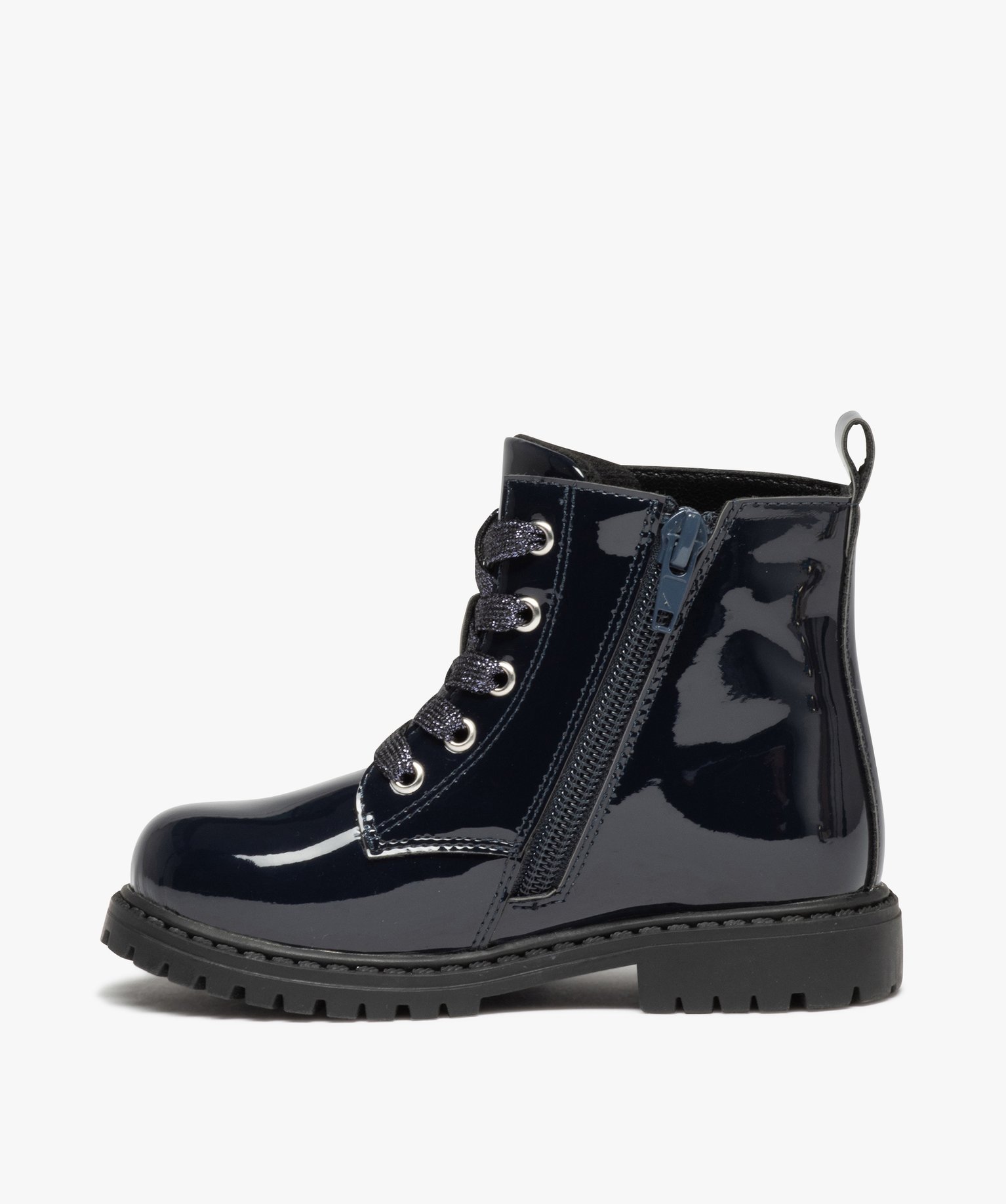 Boots vernis fille avec motifs oiseaux du 31 au 36 marine | GEMO