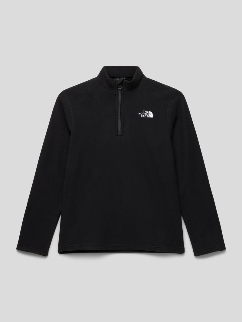 Fleecepullover mit Troyer-Kragen Modell 'GLACIER' in schwarz