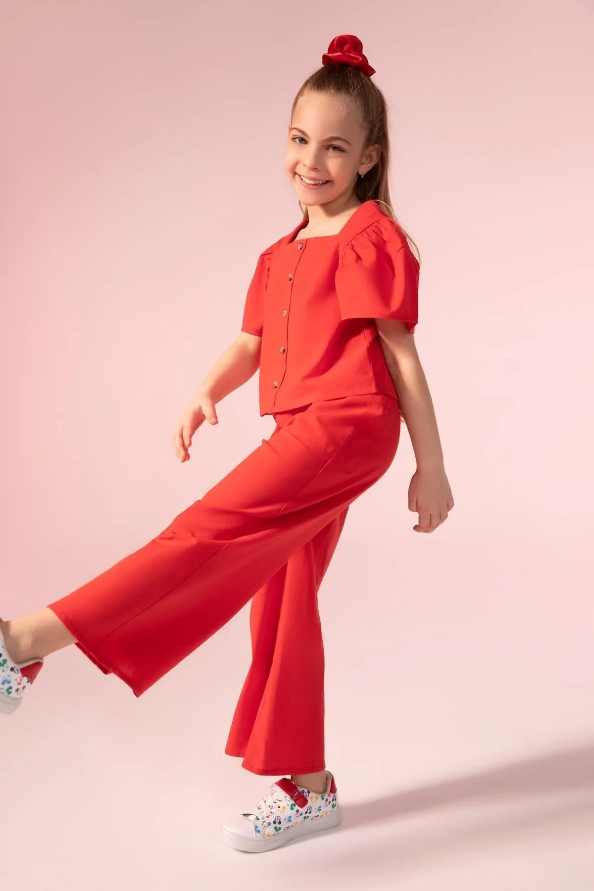 DeFacto  Mädchenhose mit weitem Bein in Leinenoptik, X2242a622sm