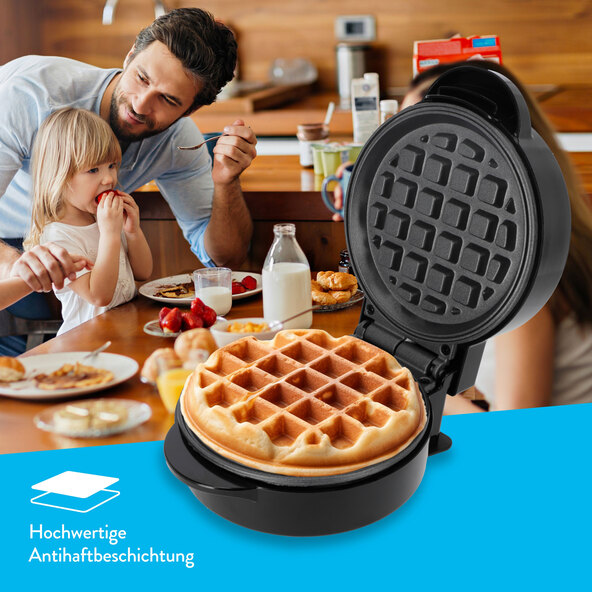 Mini-Waffeleisen rund, schwarz