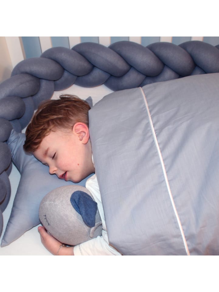 nordic coast company  Hochwertige Babybettwäsche in Blau Grau 80x80 cm günstig kaufen 80x80 cm