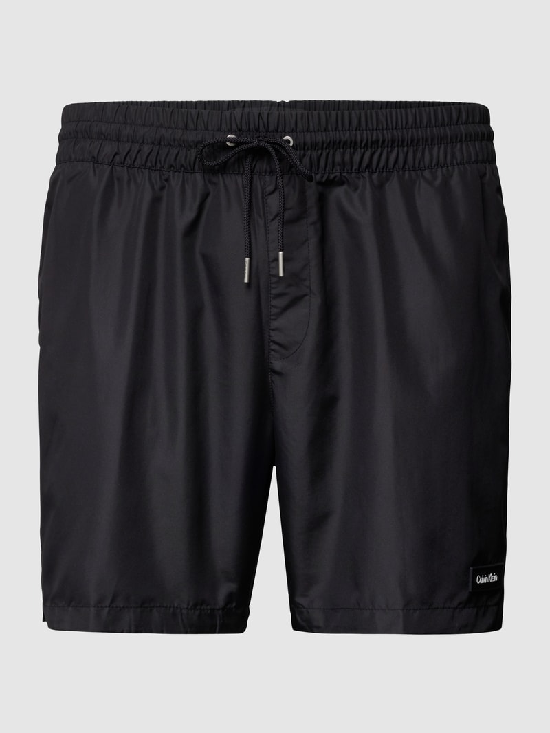 Badehose mit Brand-Detail in schwarz
