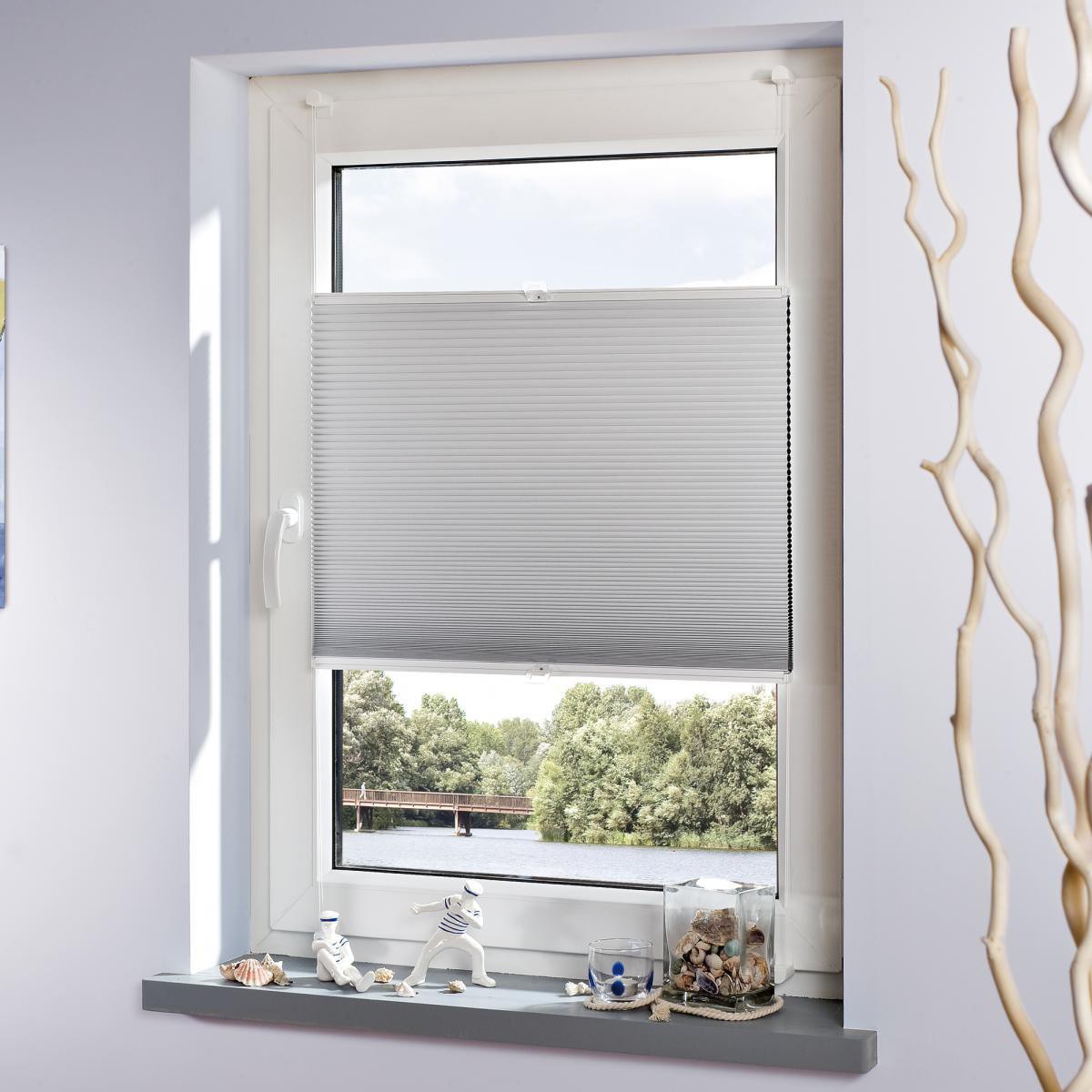 Bella Casa Klemmfix Thermo-Plissee verspannt, Verdunklung, 60 x 130 cm (Breite x Höhe), weiß