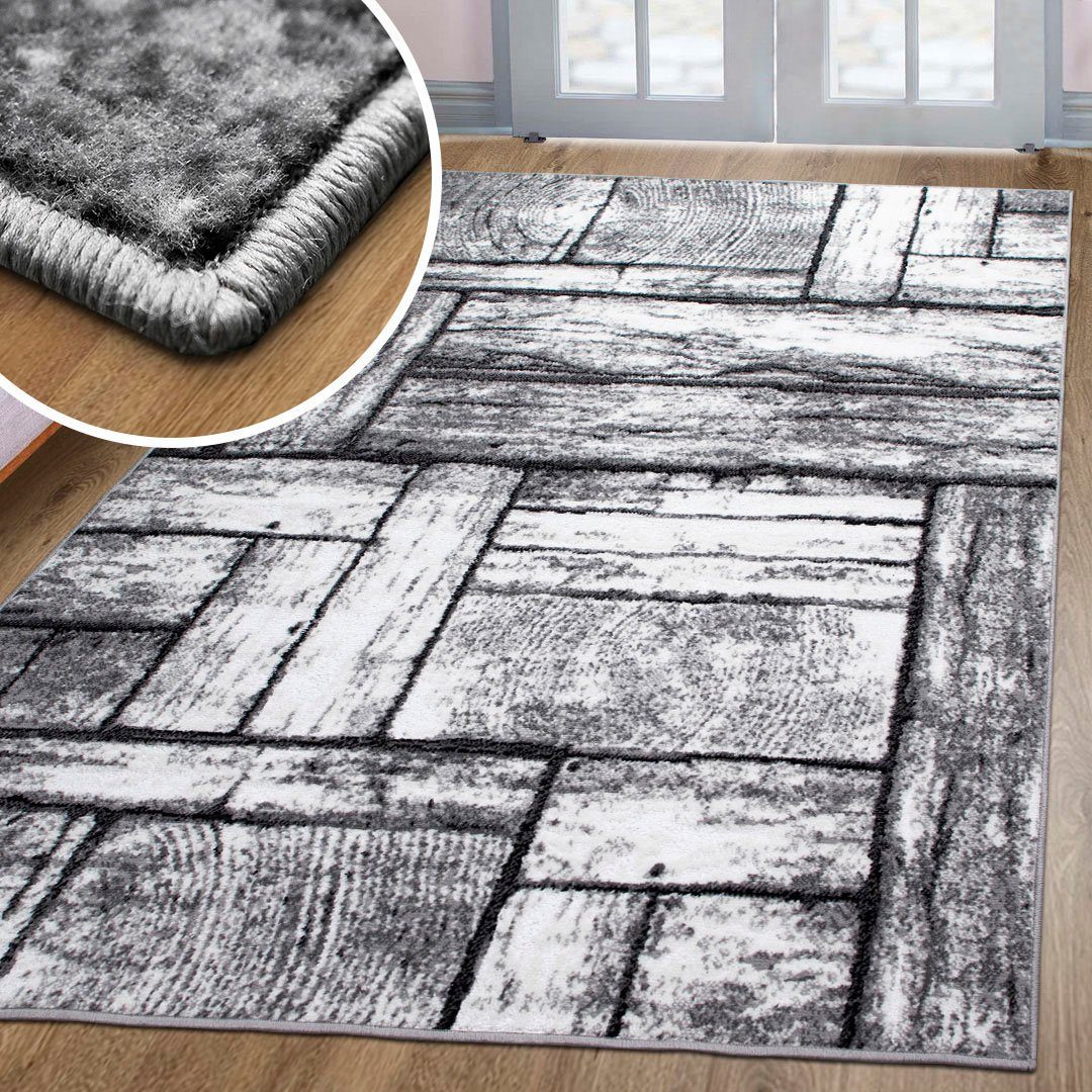 Teppich Sierning, Home affaire, rechteckig, Höhe: 8 mm, softer Flor, Kurzflor, modernes Design, in Holz-Optik
