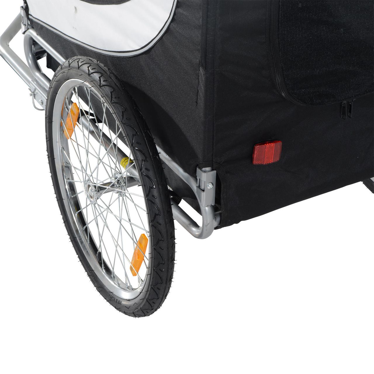 PawHut Fahrradanhänger Hundeanhänger Hunde Fahrrad Tier Anhänger Weiß Schwarz
