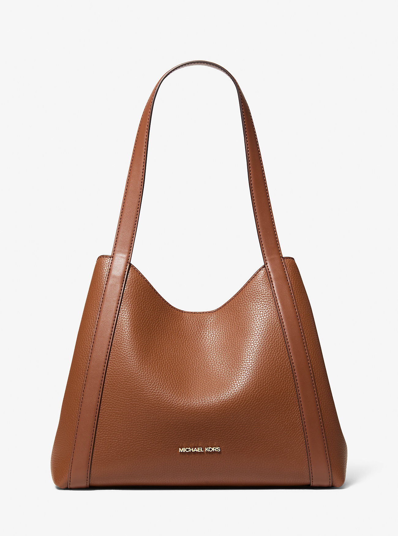 Rosemary Large Pebbled Leather Shoulder Bag - LUGGAGE