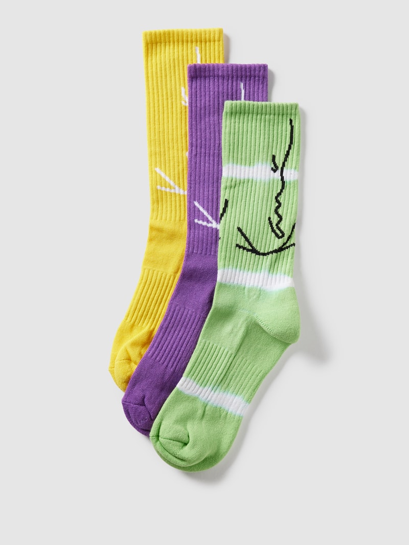Socken mit Label-Print im 3er-Pack in mint