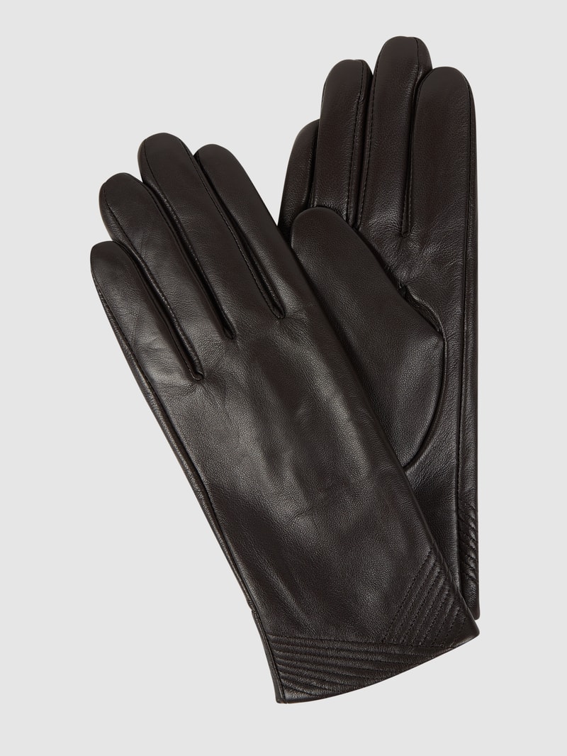 Touchscreen-Handschuhe aus Leder in dunkelbraun