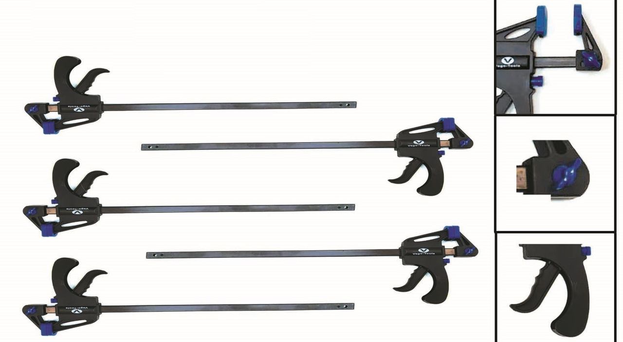 Vago-Tools 5x Schnellspannzwinge 100 mm Einhandzwinge Klemmzwinge Schraubzwingen