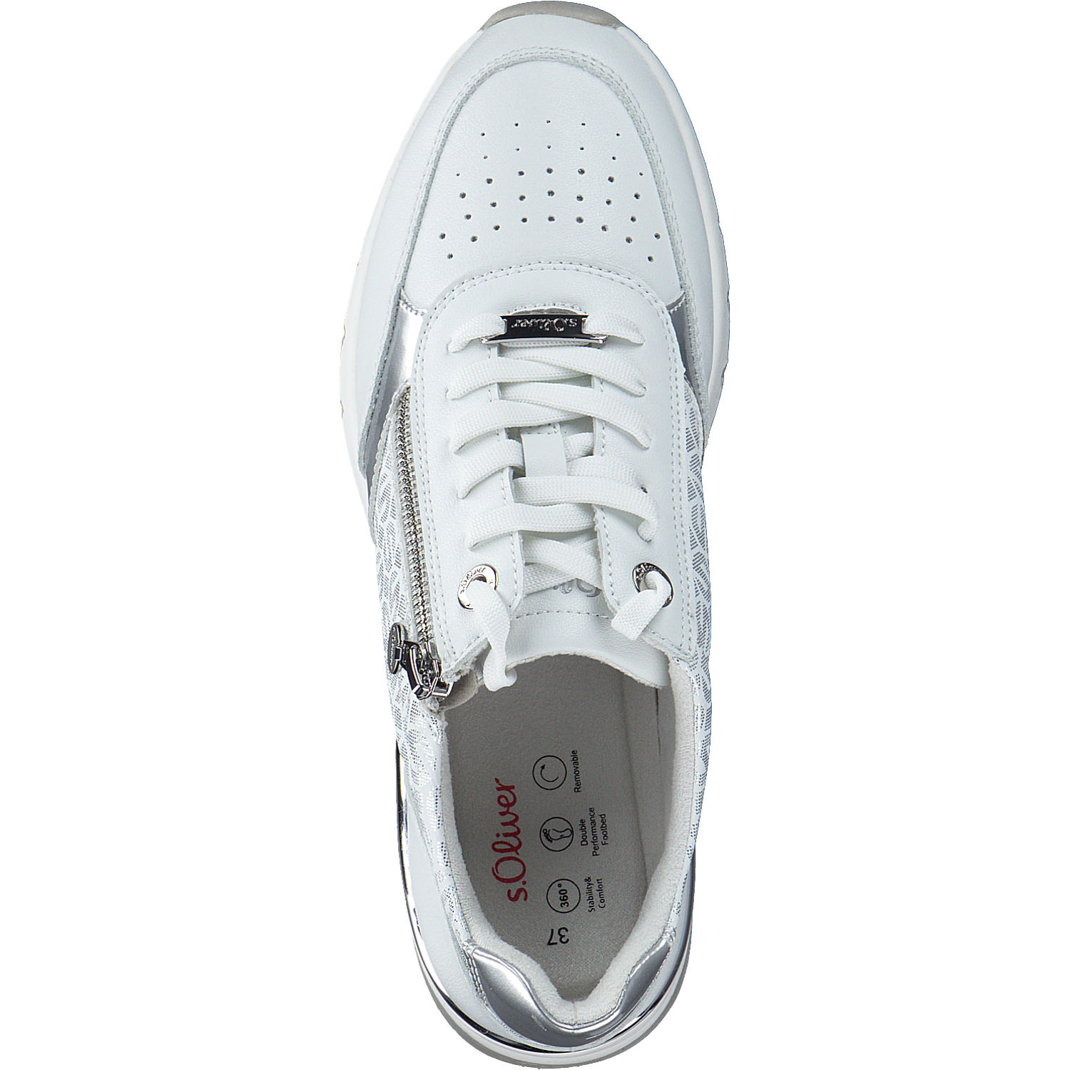 s. Oliver 23608, Schnürschuhe, Damen, weiss
