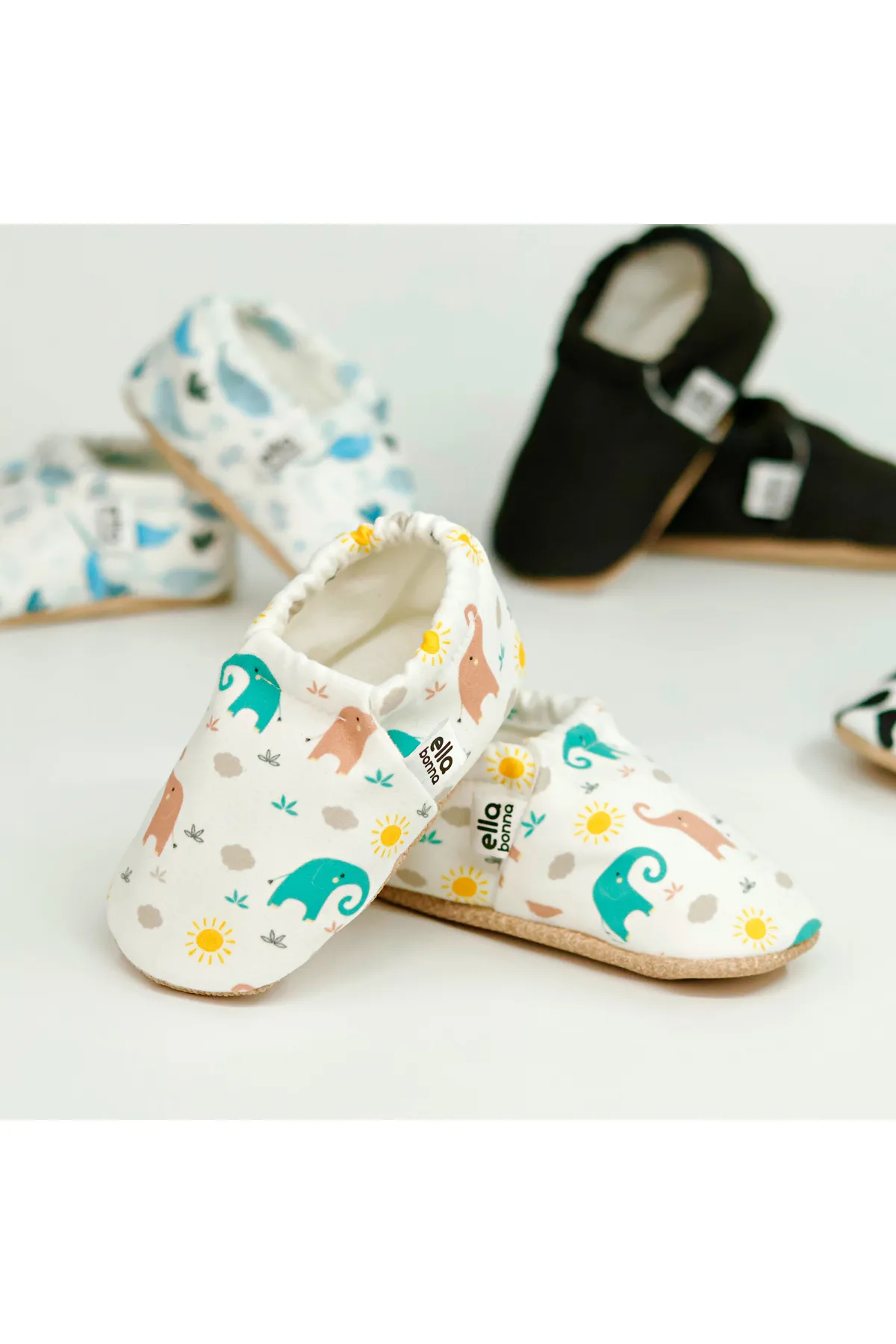 Ella Bonna  Rutschfeste Sohle, Baby-Elefant-Babyschuhe, Heimstiefel, Hausschuhe, Kinderzimmerschuhe, Hausschuhe