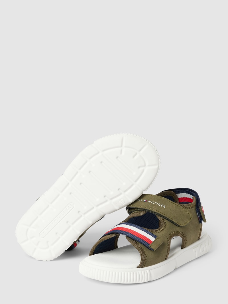 Sandalen mit Label-Details Modell 'STRIPES VELCRO SANDAL MIL' in khaki